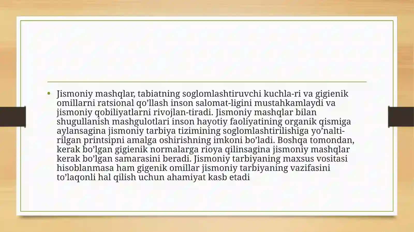 Jismoniy tarbiya darsida gigenik talablar 3