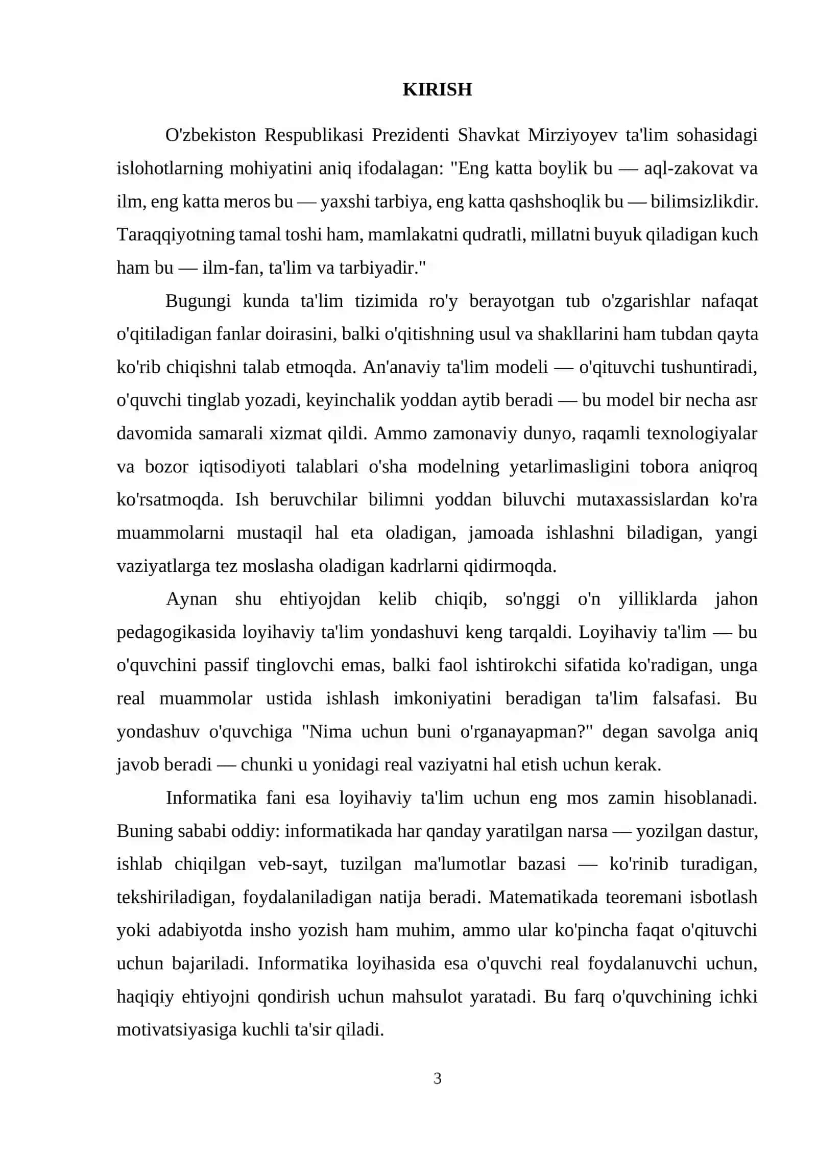 Informatika fanida loyihaviy faoliyatni tashkil qilish usullari 3