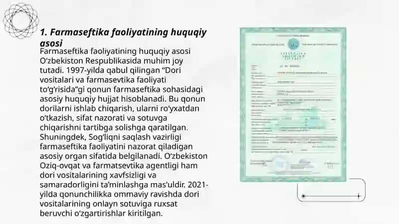 Farmaseftika faoliyat uchun litsenziya olish qoidalari 3