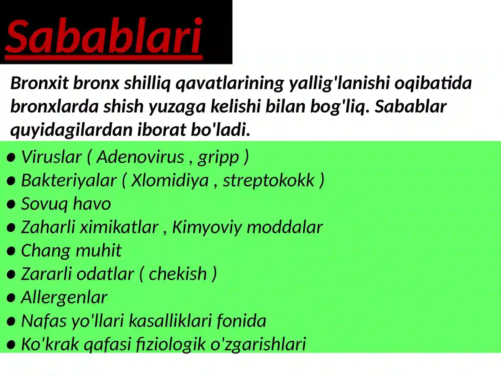 O'tkir Bronxit 3