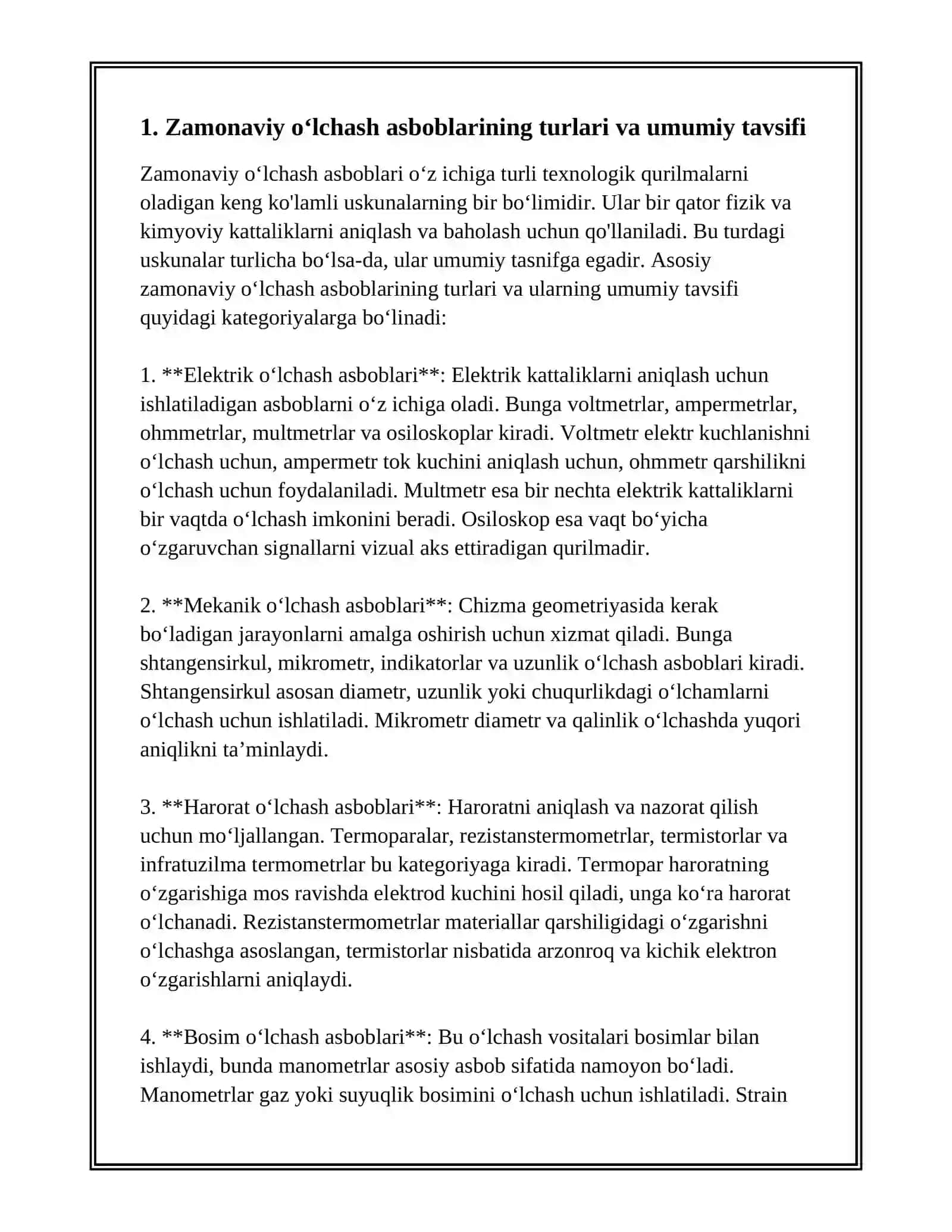 ZAMONAVIY OʻLCHASH ASBOBLARI VA ULARNING TAVSIFLARI 3