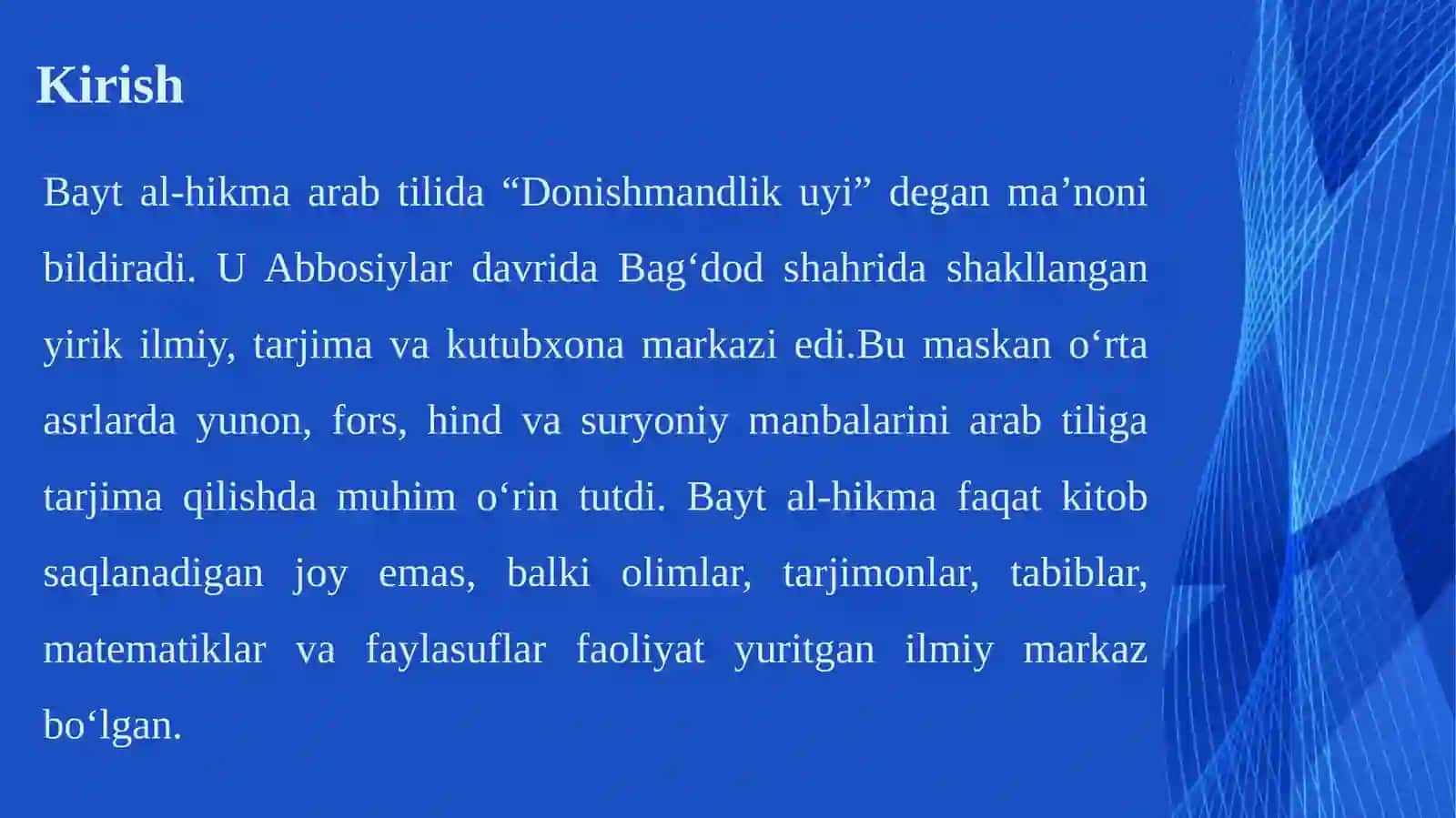 Bayt al-hikma” –yirik kutubxona 3