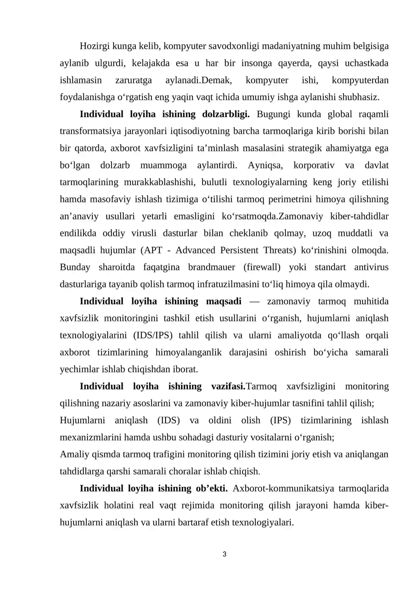 Tarmoq Xavfsizligini Monitoring Qilish va Hujumlarni Aniqlash Texnologiyalarini Qo'llash 3