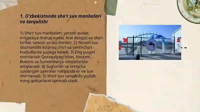 Oʻzbekistonda shoʻr suv manbalari va tarqalishi 3