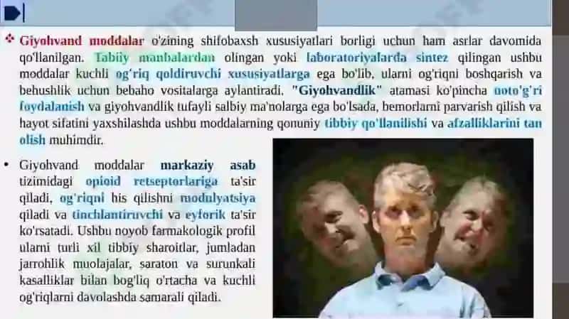 Tabiiy va sintetik narkotik vositalar. Foydasi va zarari 3