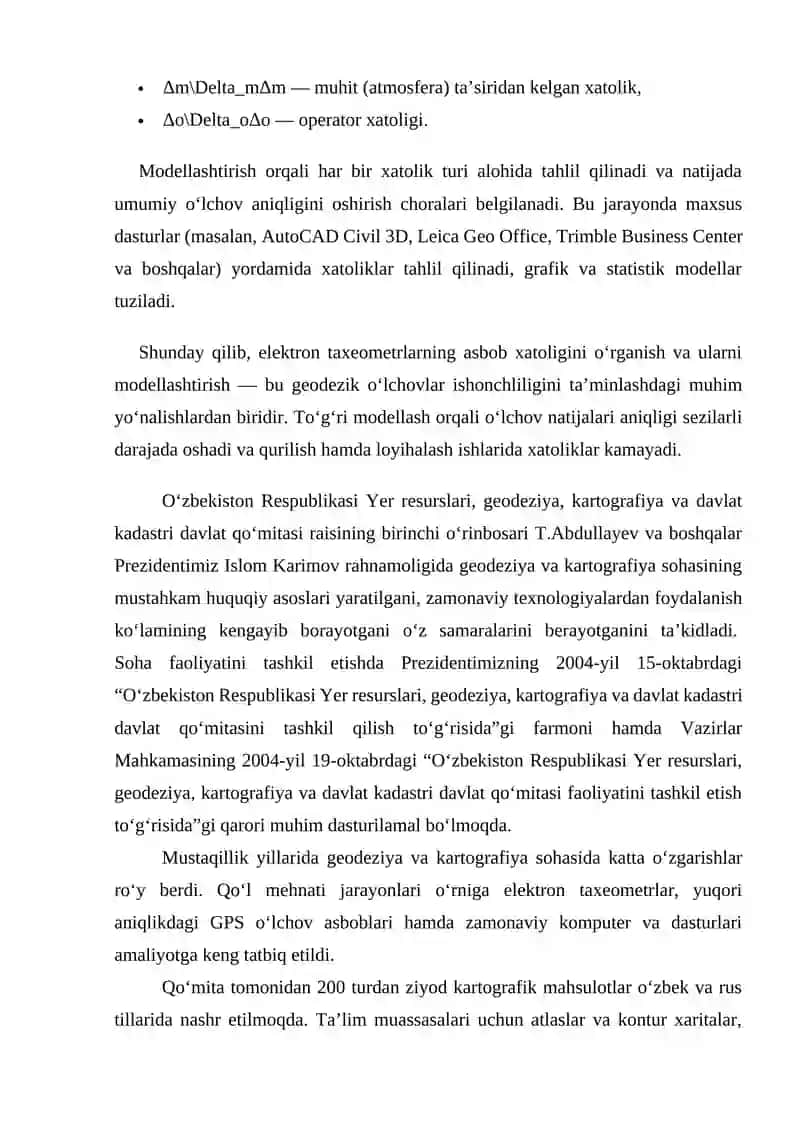 Elektron Taxeometrlar Bilan Bog'liq Masalalar 3