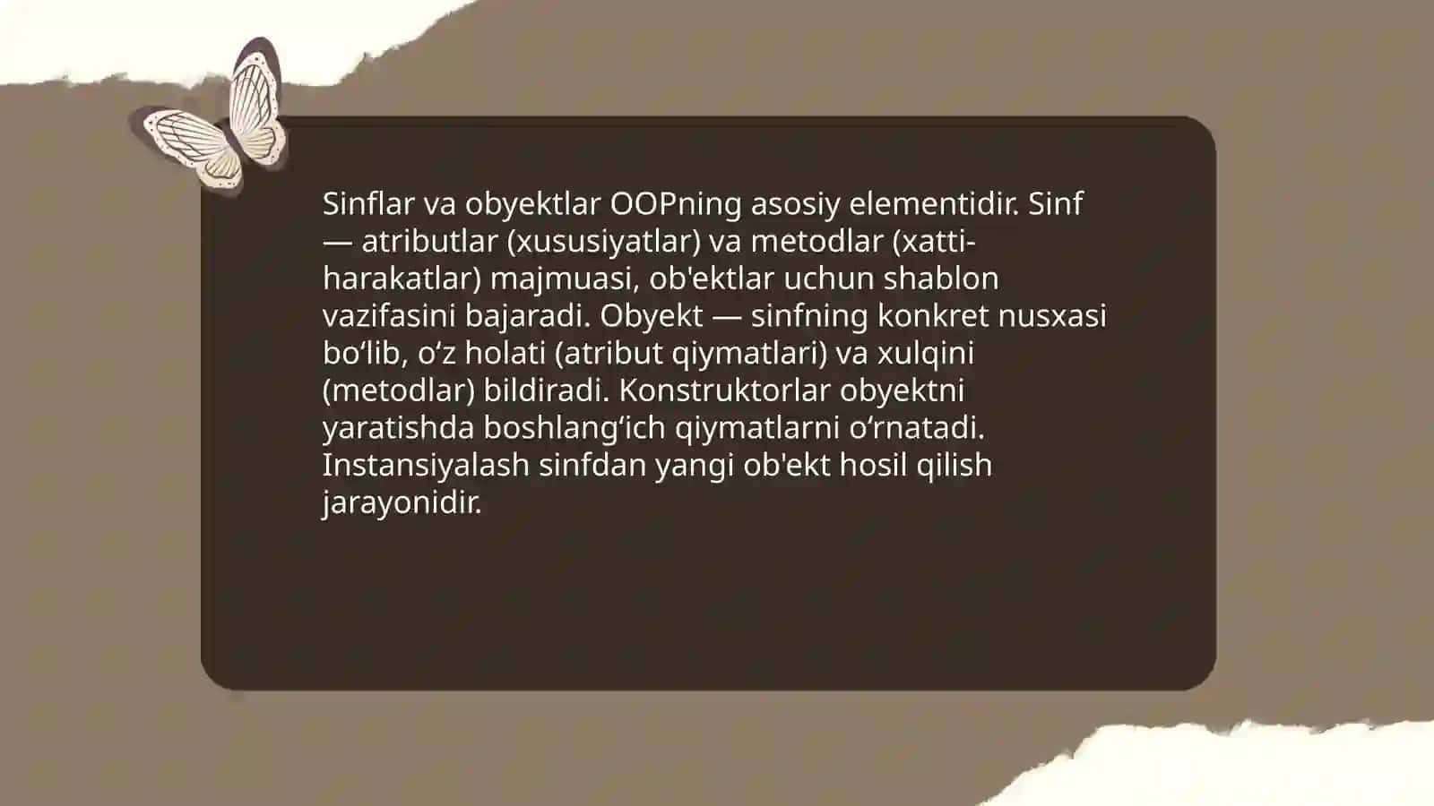 Obyektga yo‘naltirilgan dasturlash (OOP) tamoyillari 3