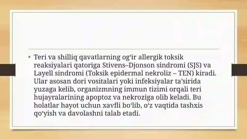 Layell va Stivens – Djonson sindromlari 3