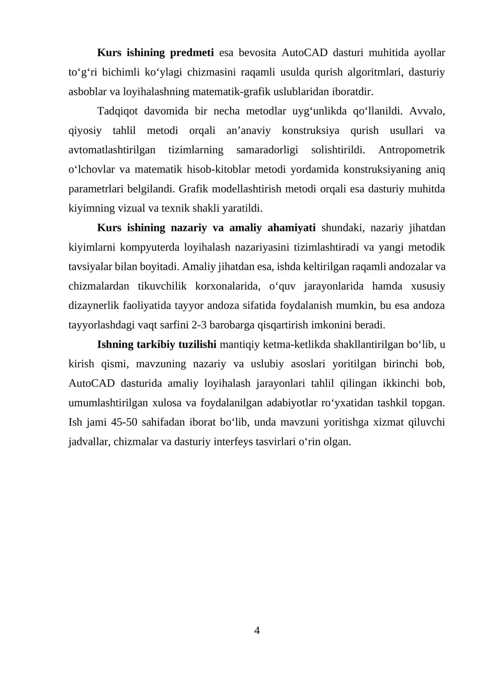Ayollar to‘g‘ri bichimli ko‘ylagini AutoCAD dasturida loyihalash 3
