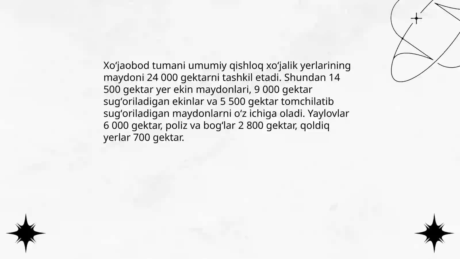 Andijon viloyati Xoʻjaobod tumani hududining qishloq xoʻjalik yerlari 3