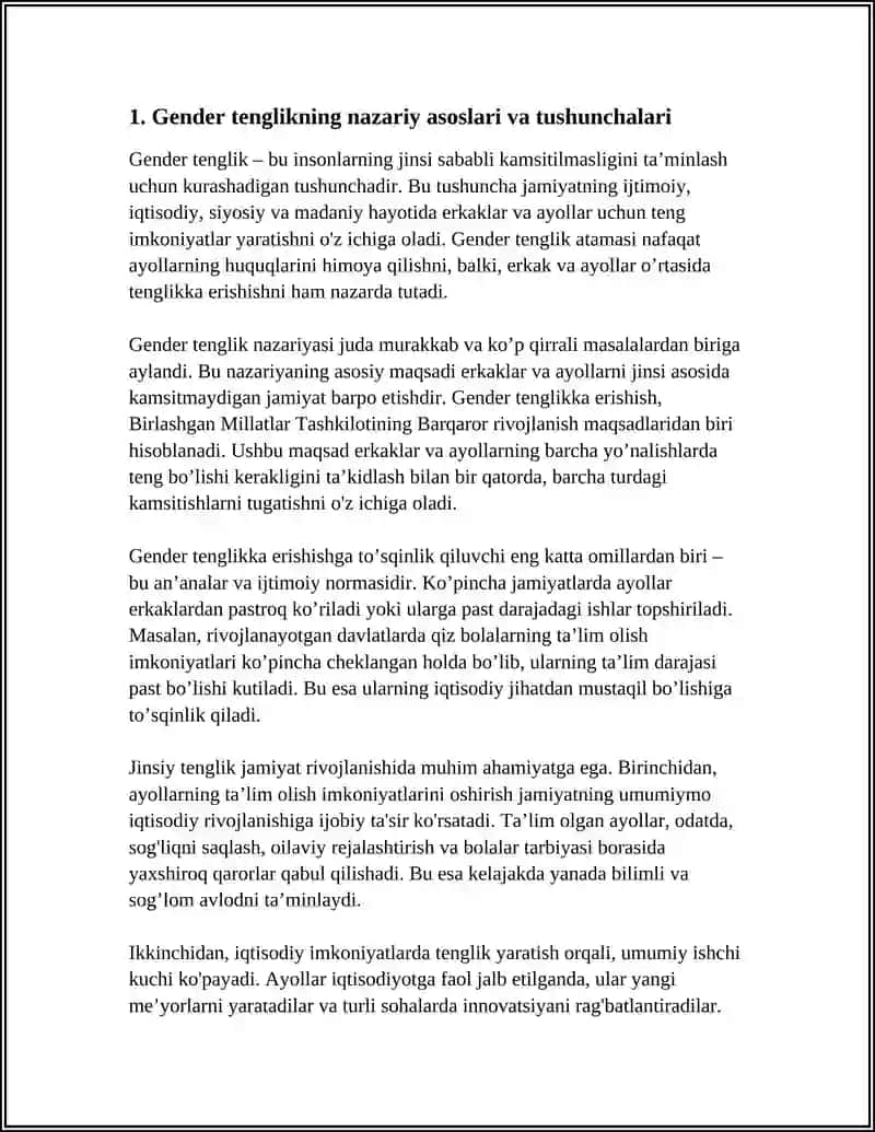 GENDER TENGLIK VA UNING JAMIYAT RIVOJLANISHIDAGI AHAMIYATI 3