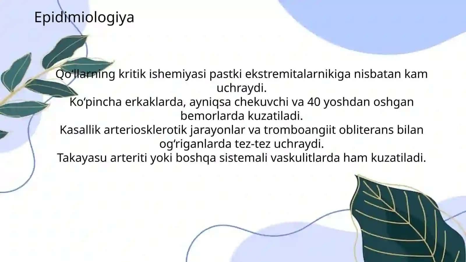 Yuqori a’zolar kritik ishemiyasi 3