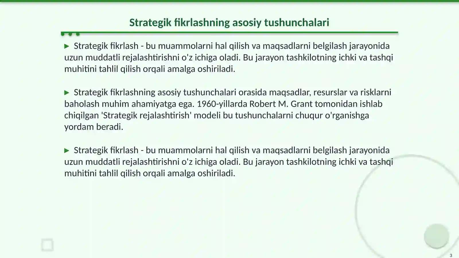 Strategik fikrlash qoidalari 3