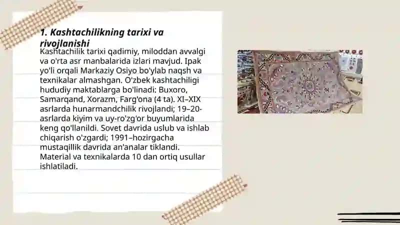 Kashtachilikning tarixi va rivojlanishi 3