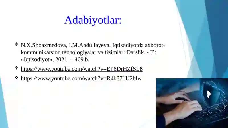 N.X.Shoaxmedova,I.M.Abdullayeva.Iqtisodiyotdaaxborot-kommunikatsiontexnologiyalarvatizimlar:Darslik 3