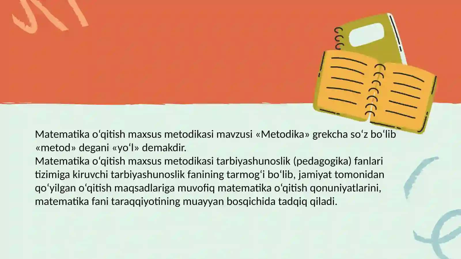 Matematika o‘qitish maxsus metodi kasifanining umumiy masalalari 3