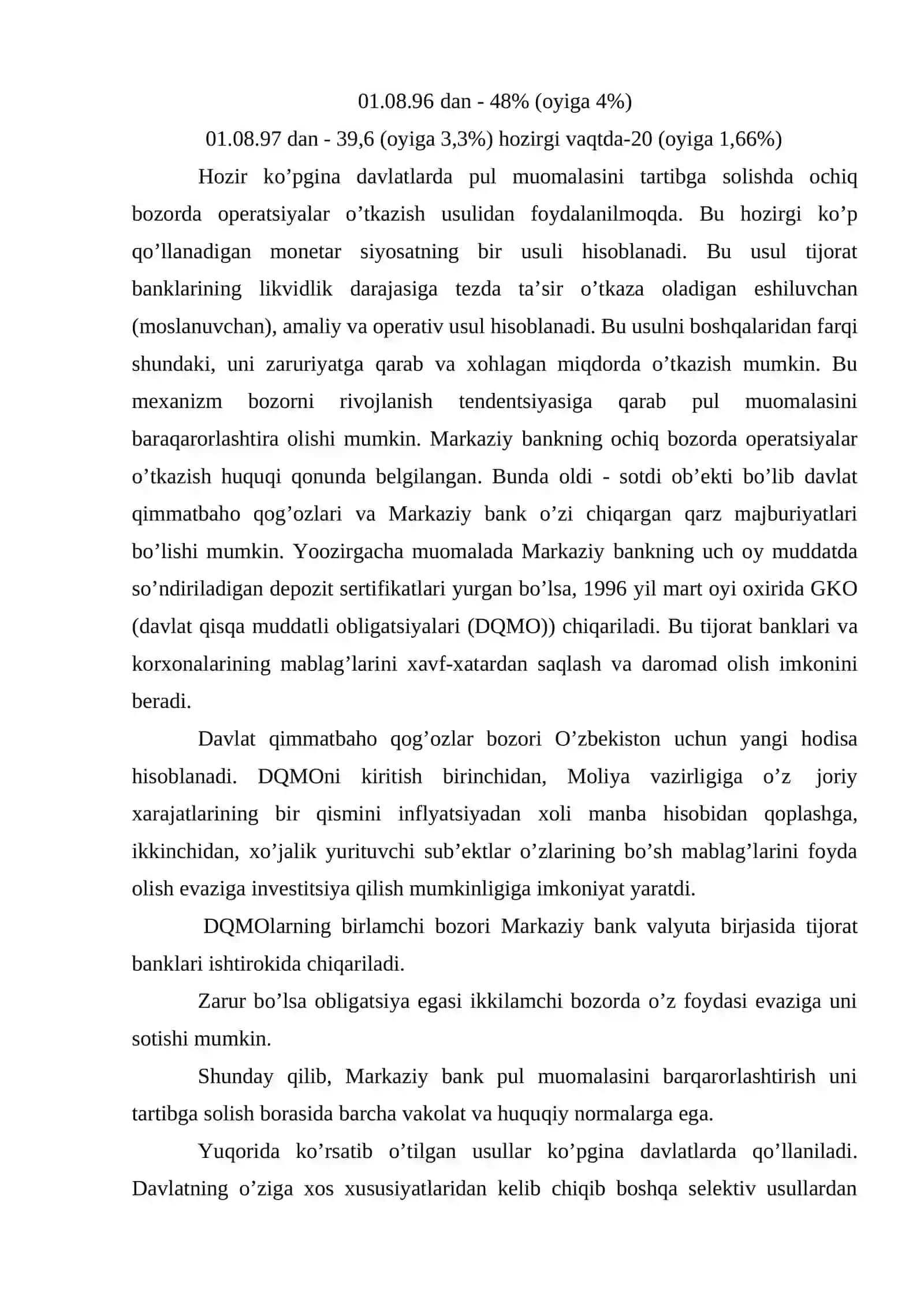 Pul muomalasini barqarorlash tirish va inflyatsiyani bartaraf qilish yo’llari 3