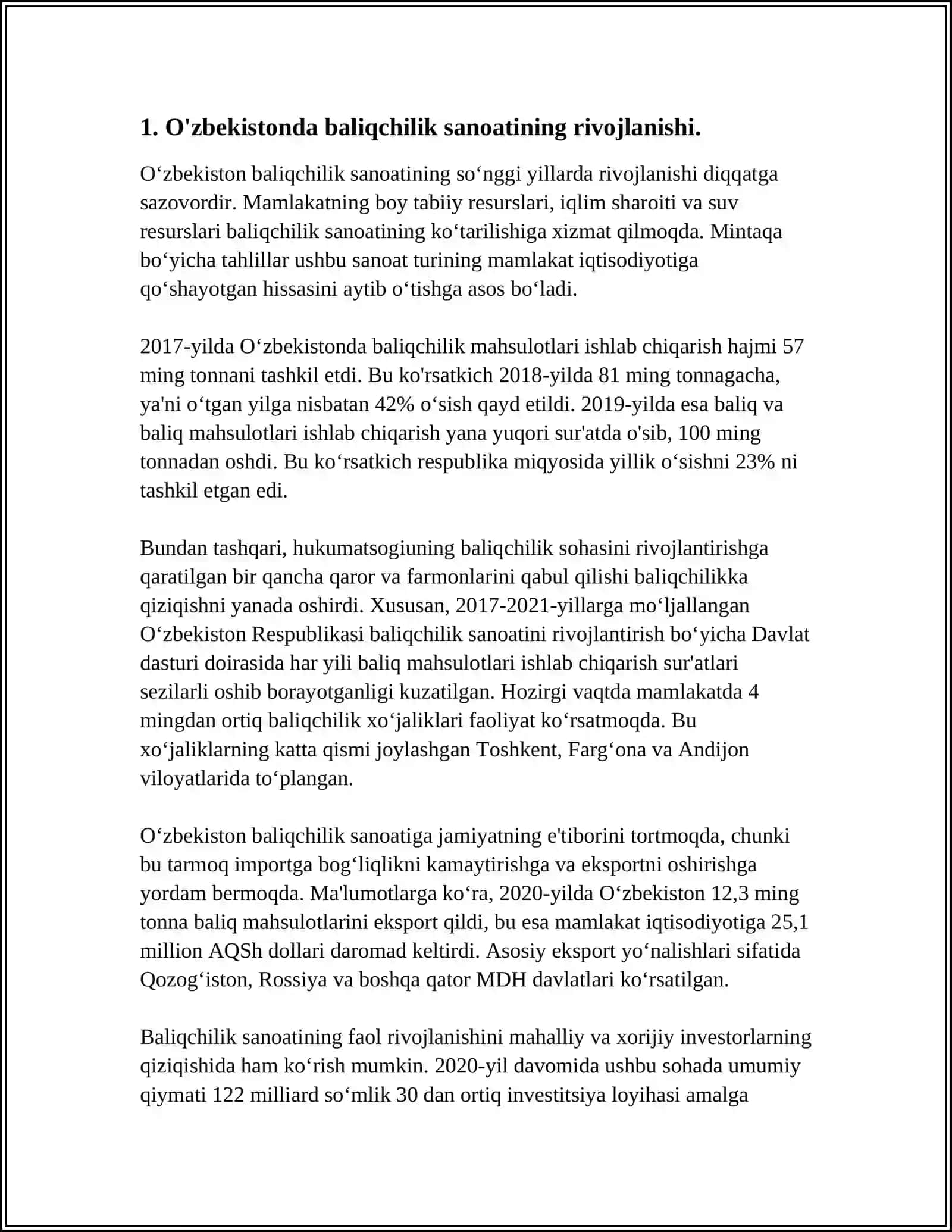 BALIQLARNI MUHOFAZA QILISH VA ULARDAN OQILONA FOYDALANISH MASALALARI 3