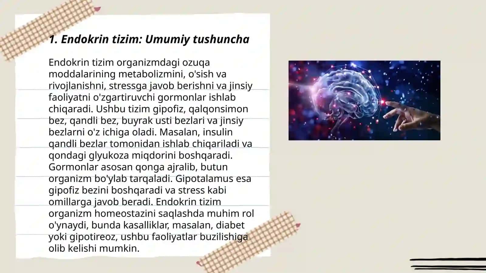 Endokrin tizimning inson organizmi va xulq-atvorning ahamiyati 3