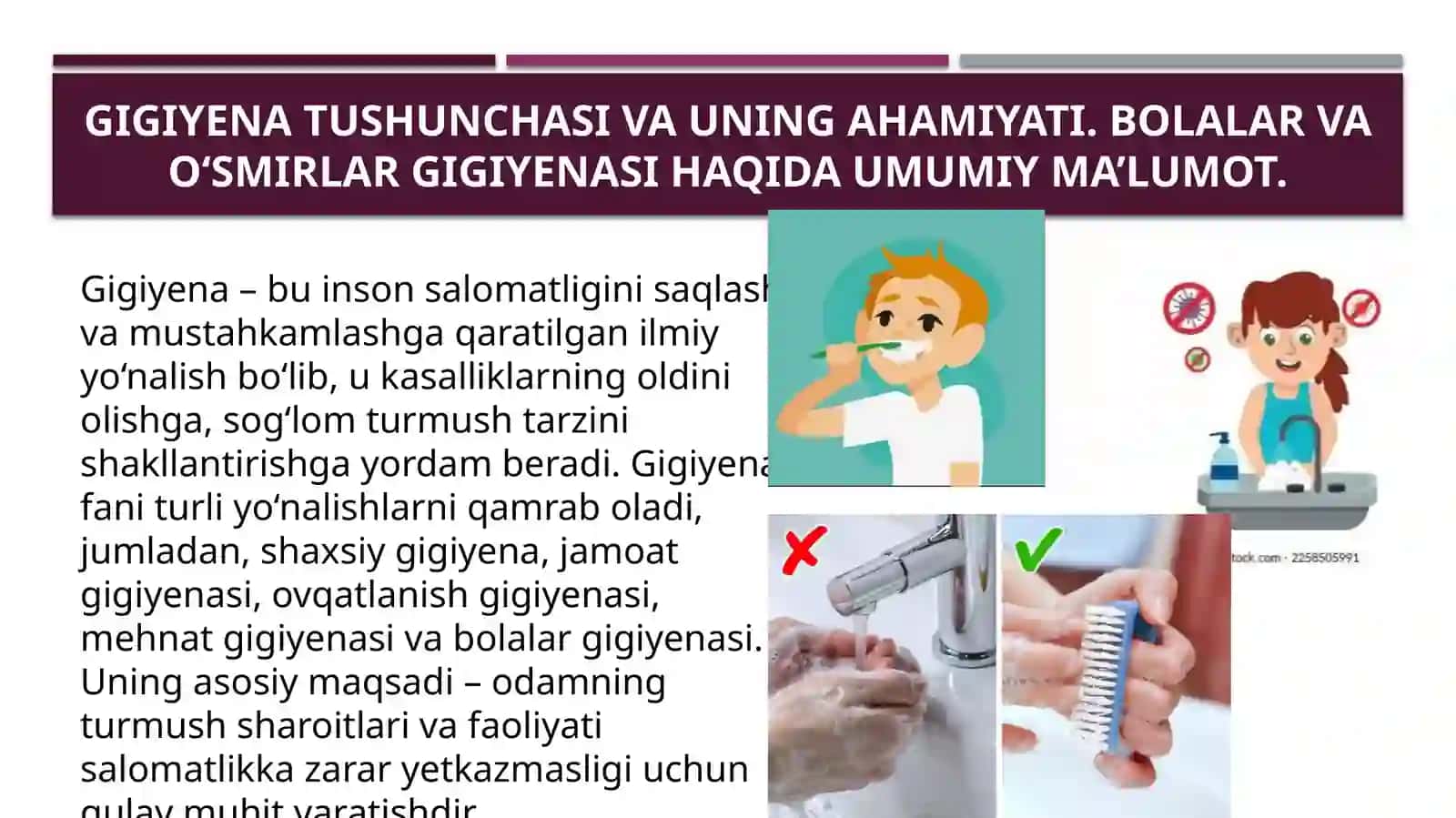 Bolalar va O’smirlargigiyenasi haqidatushuncha,uningmaqsad va vazifalarini o’rganish 3