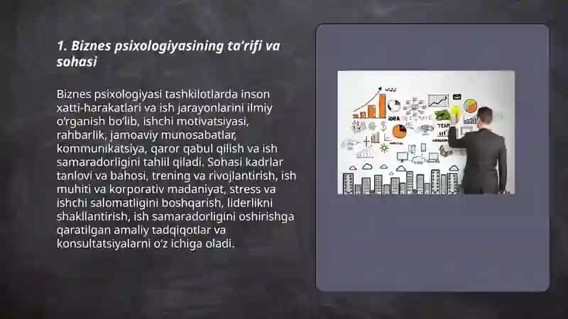 Biznes psixologiyasi psixologiya fanining yo’nalishi sifatida 3