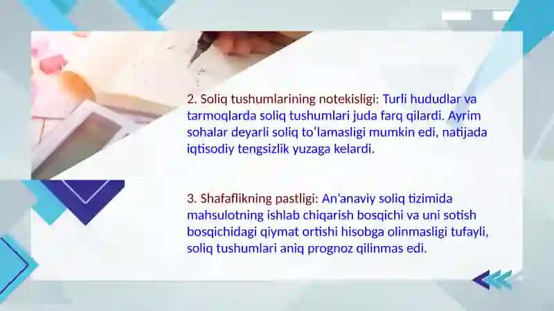 O'zbekistonda QQSni joriy qilishning iqtisodiy sabablari 3