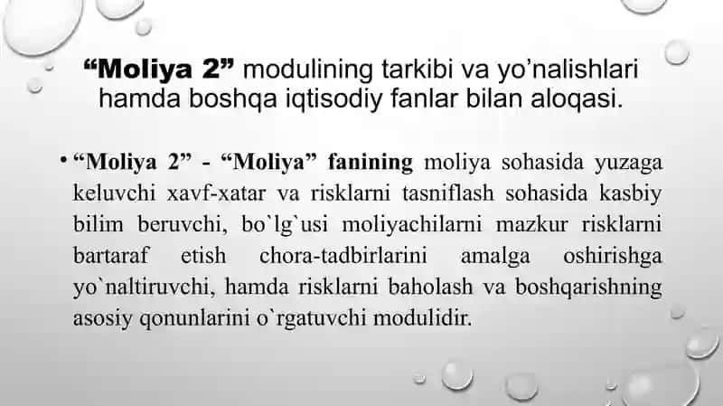 Moliyaviy risklarning mohiyati va ahamiyati 3