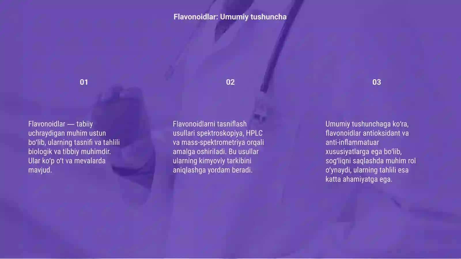 Flavonoidlar tasnifi va ularning tahlil qilish usullari 3