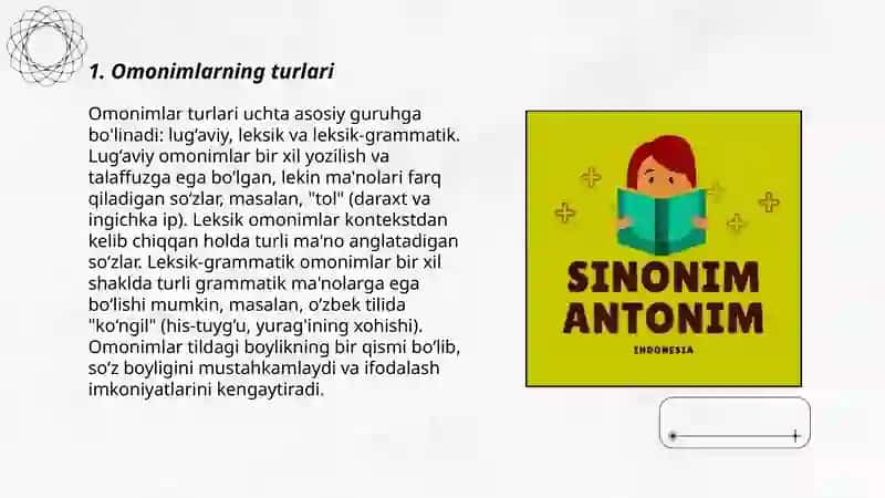 Lugʻat tarkibining shakl va munosabatlari 3