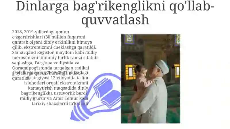 O'zbekistonda milliy qadriyatlar va tarixini tiklash borasida amalga oshirilgan islohotlar mazmuni 3