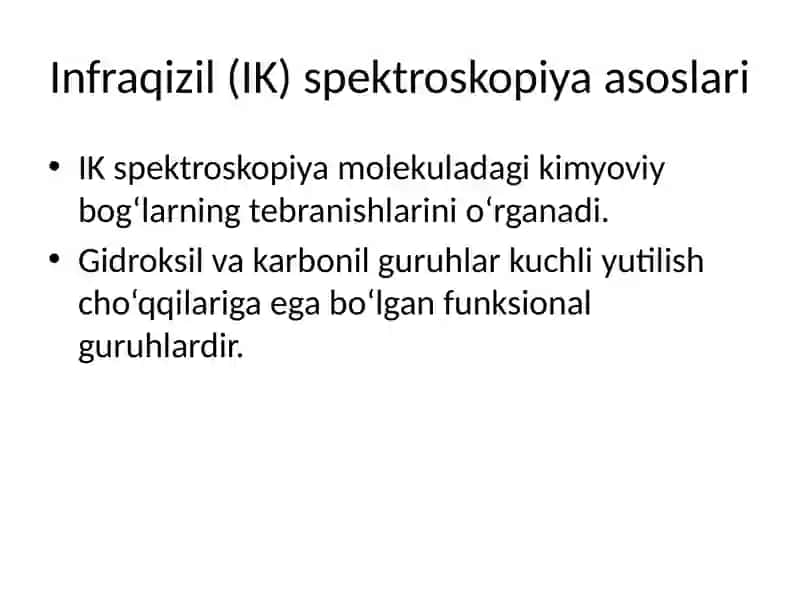 Gidroksil va karbonil guruxi tutgan birikmalarning IK spektrlari 3