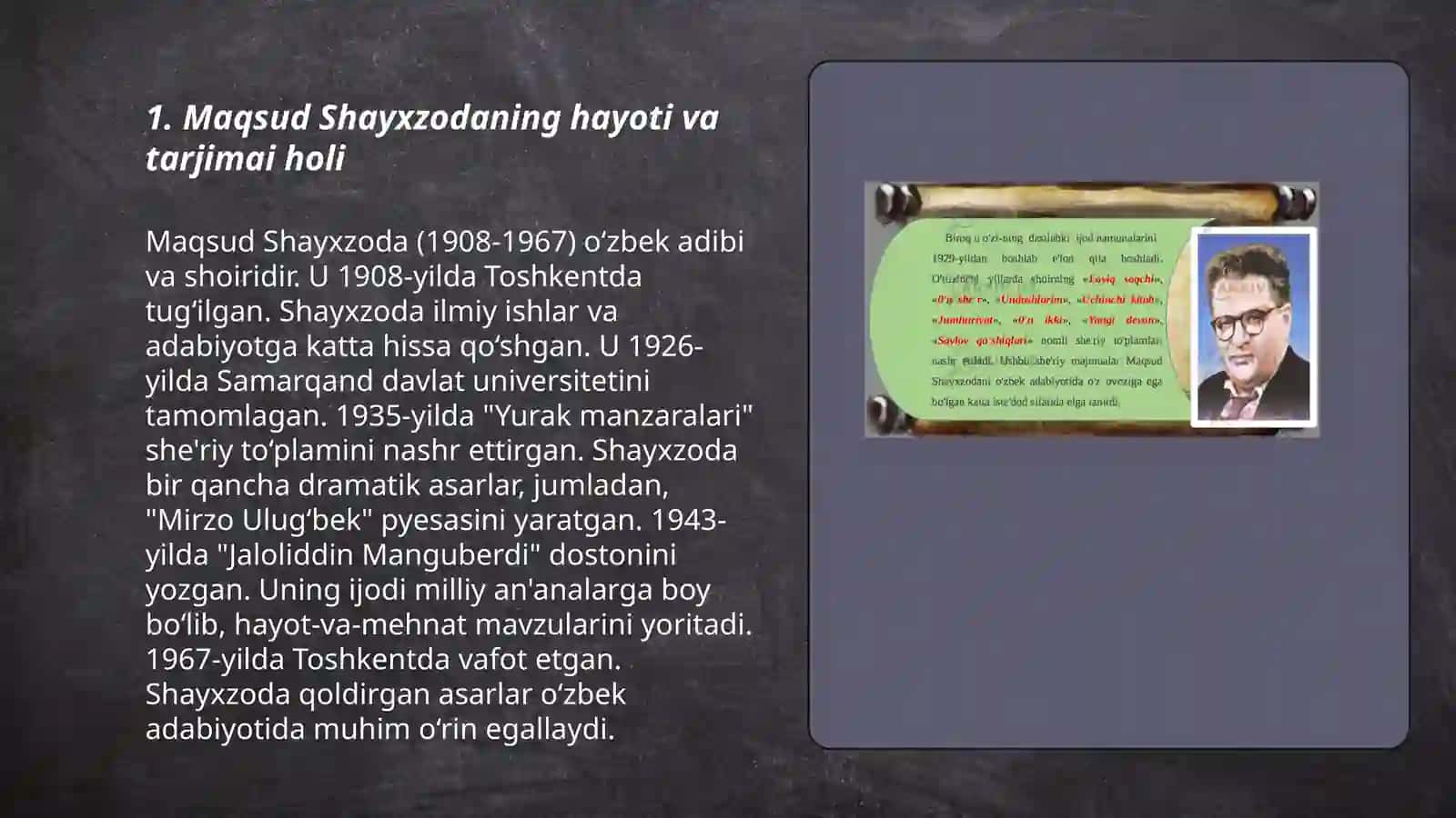 Maqsud Shayxzoda hayoti va ijodi 3