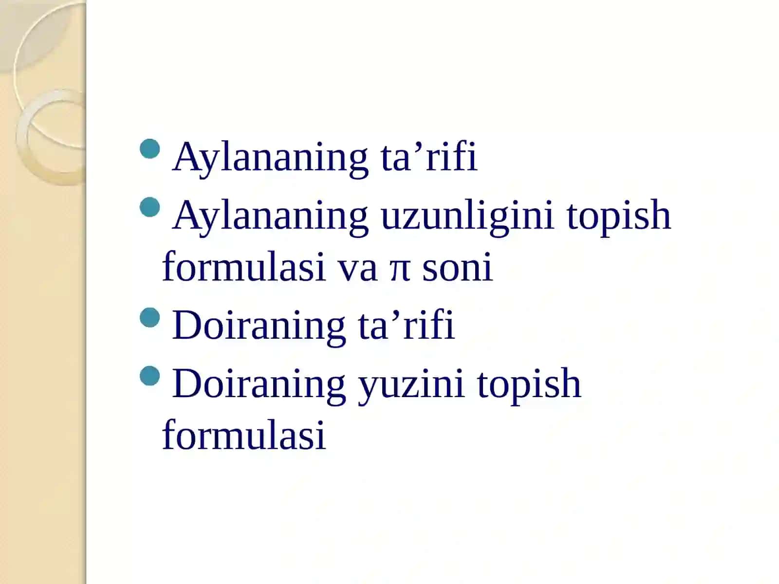 Matematika6-sinf - AylananinguzunligivaDoiraningyuzi 3