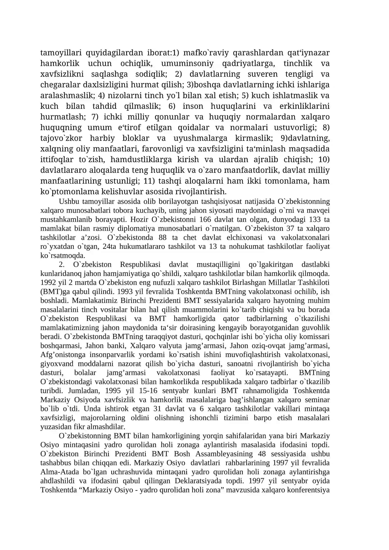 11-mavzu. O‘zbekiston va jahon hamjamiyati 3