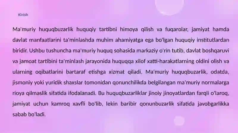 MA’MURIY HUQUQBUZARLIK TUSHUNCHASI VA YURIDIK XUSUSIYATLARI 3