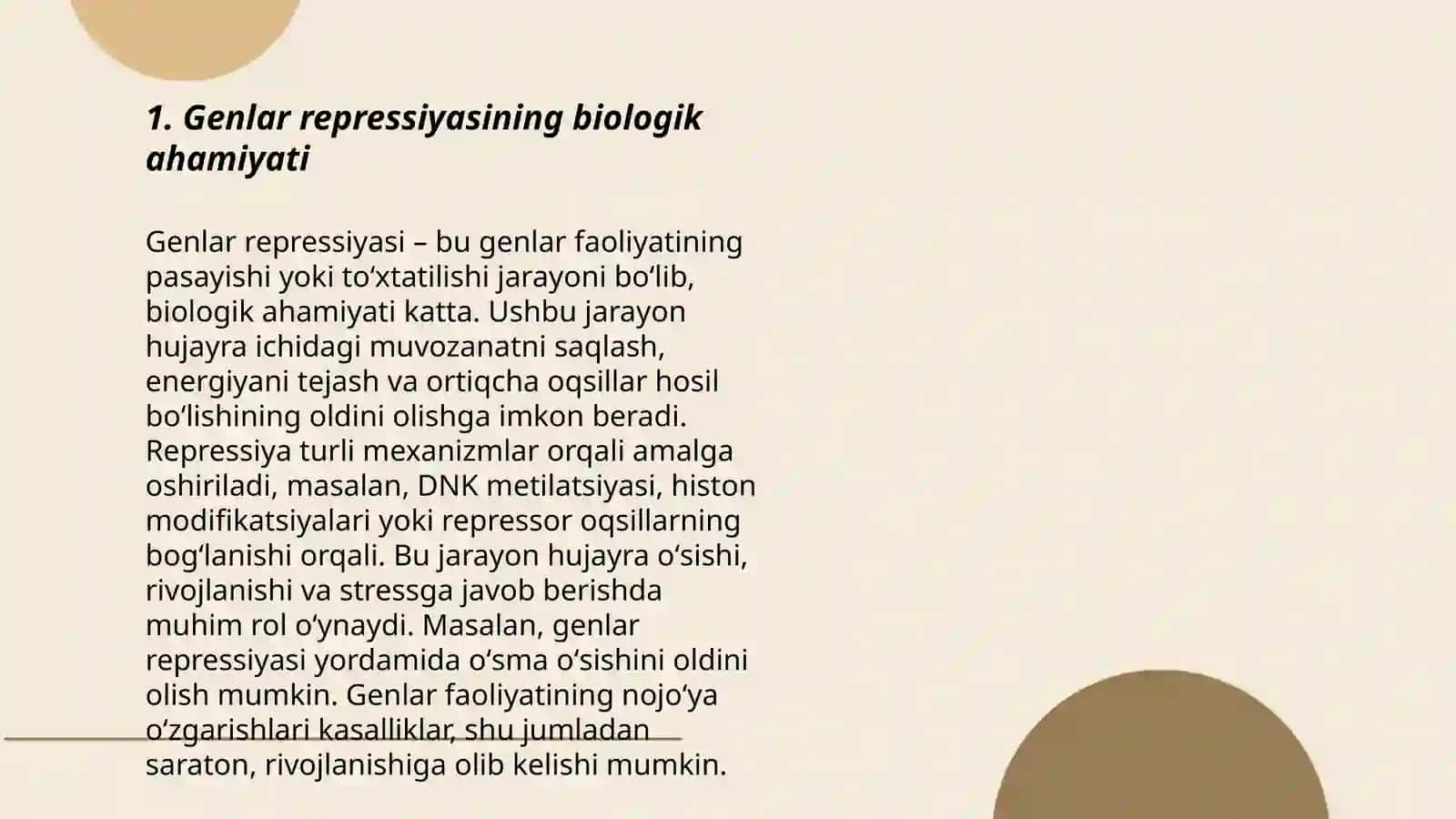 Genlar repressiyasi. DNKning xramasomalar tarkibidagi tuzilishi 3