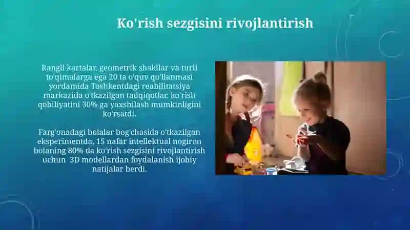 Sensorli ta'lim va psixik faoliyat rivojlanishi 3
