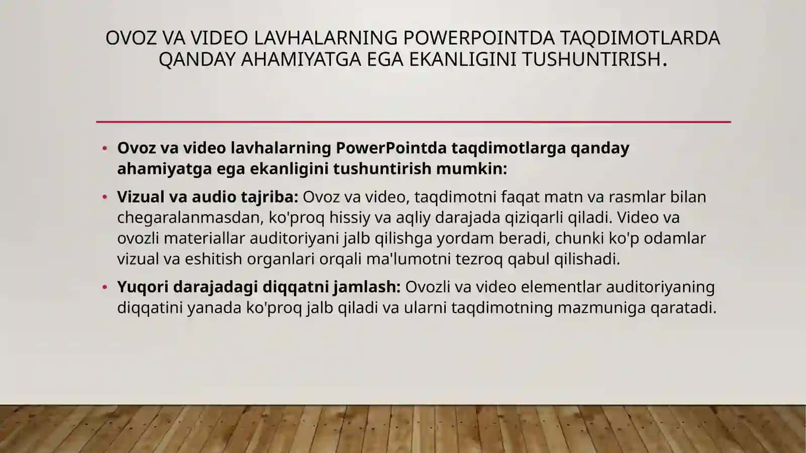 MS Powerpointda ovoz va video lavhalarga ishlov berish 3
