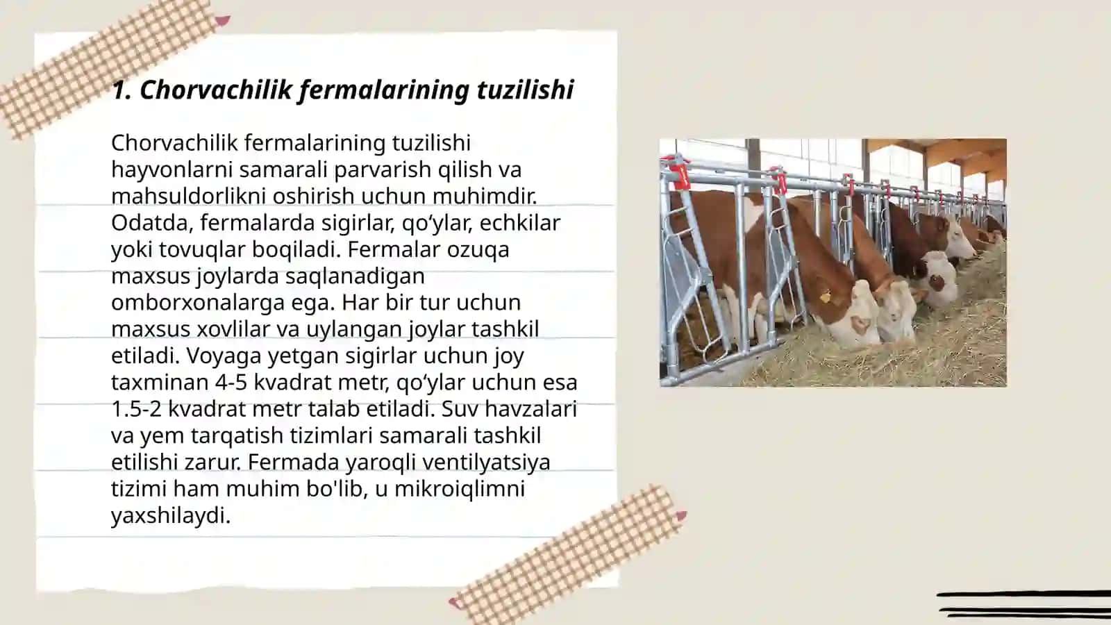 Chorvachilik fermalari va komplekslarini oʻrganish 3