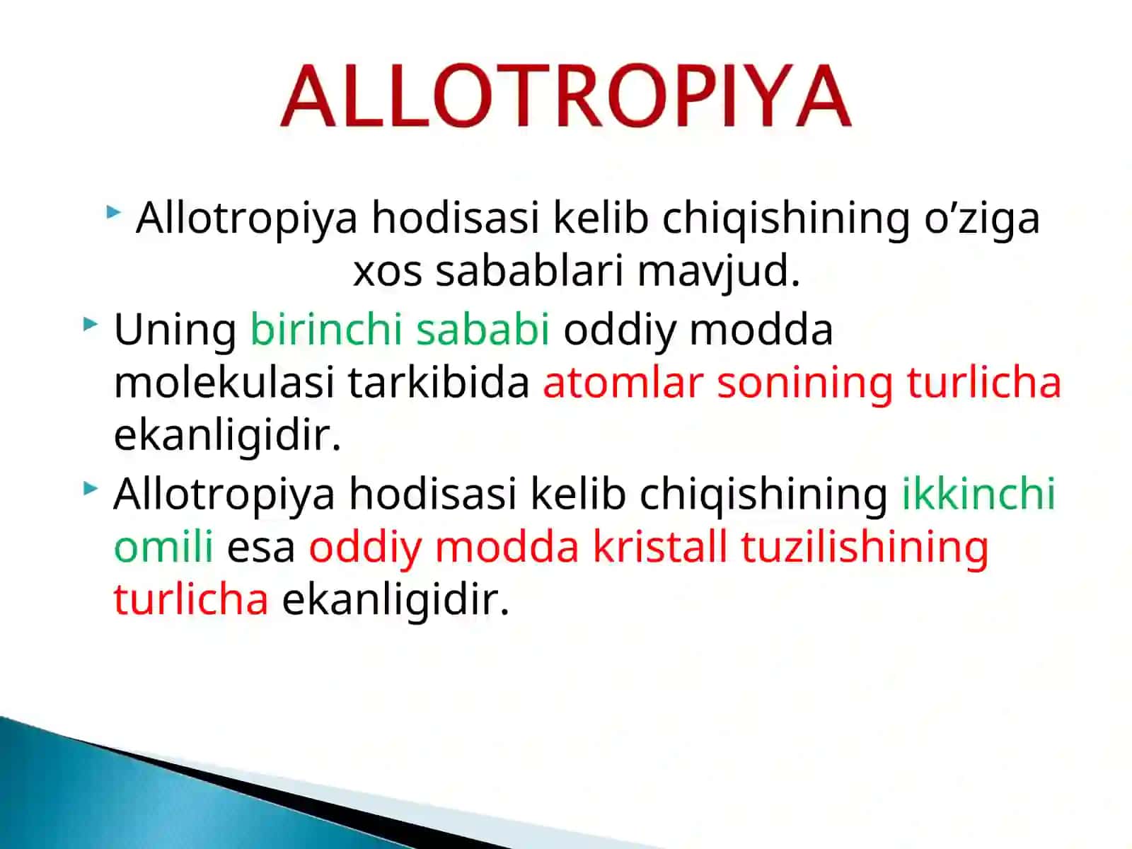 Allotropiya va uning xususiyatlari 3