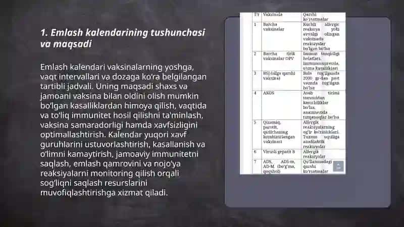 Emlash kalendar rejasini tuzish asoslari 3