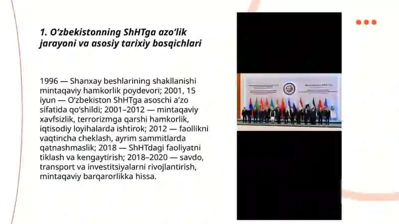 Oʻzbekiston Respublikasining ShHTga azo boʻlishi va xizmati 3