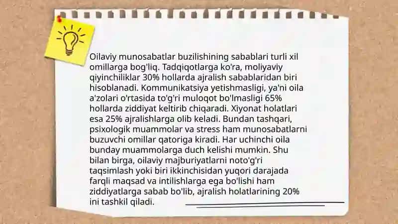 Oilaviy munosabatlarining buzilishi ajrim motivlari inqirozlari inqirozli oilaga psixologikkomak berish 3