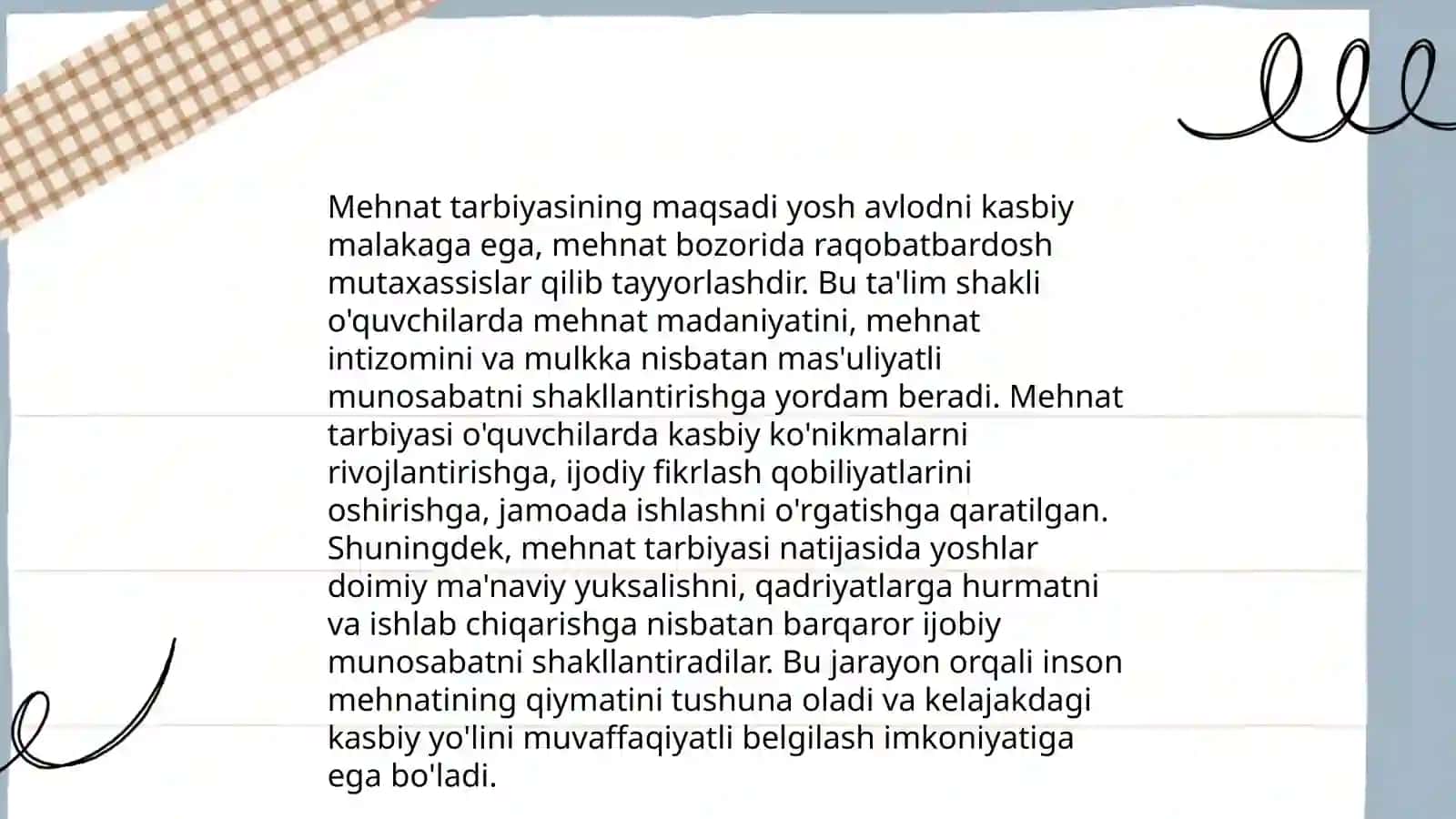 Boshlang'ich sinflarda mehnat tarbiyasini vazifalari 3