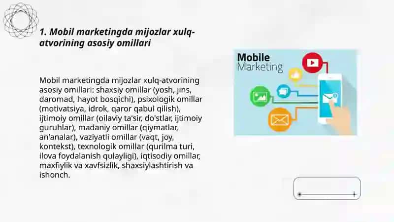 Mobil marketingda mijozlar xulq-atvorining asosiy omillari 3