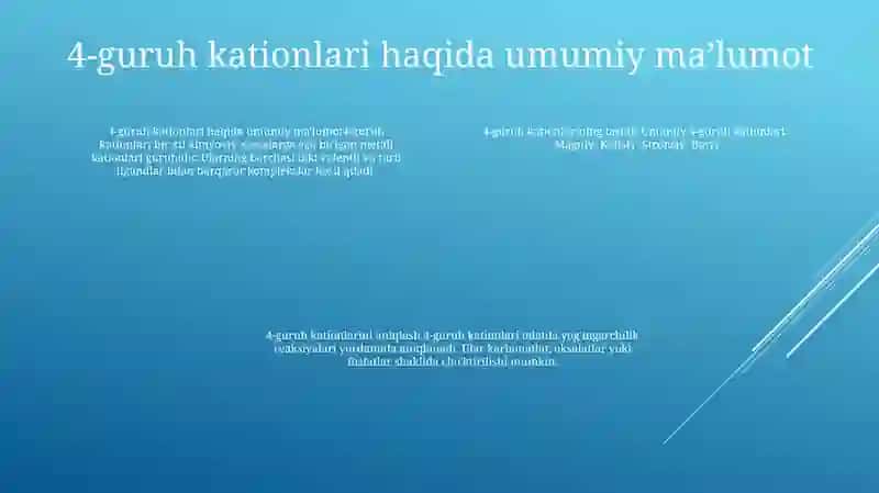 4-Guruh Kationlarining Umumiy Tavsifi Va GuruhReagentiningTa'Siri 3
