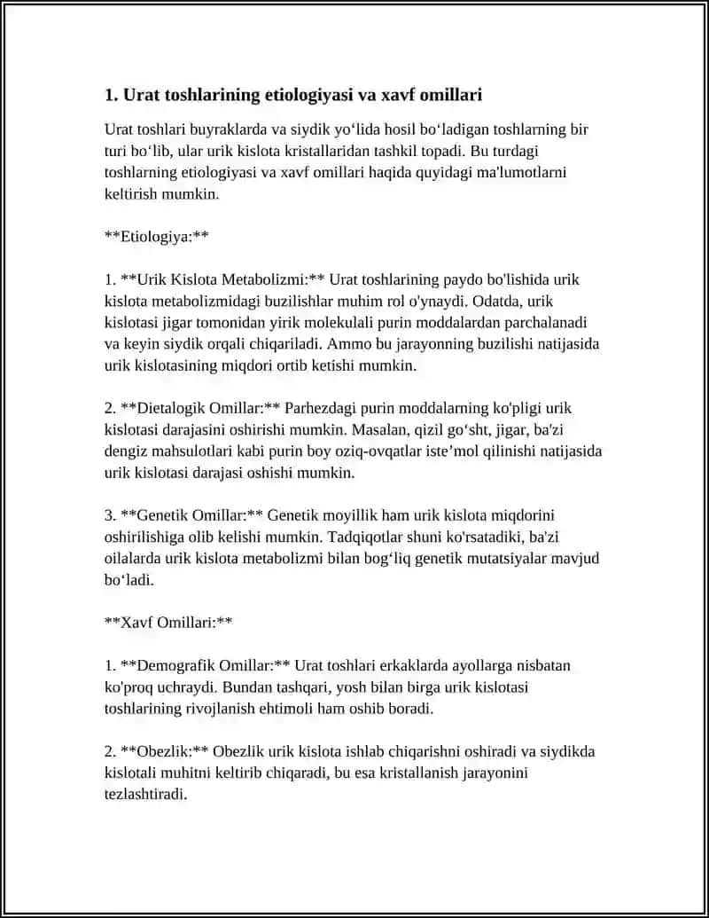 URAT TOSHLARINING ETIOLOGIYASI VA XAVF OMILLARI 3