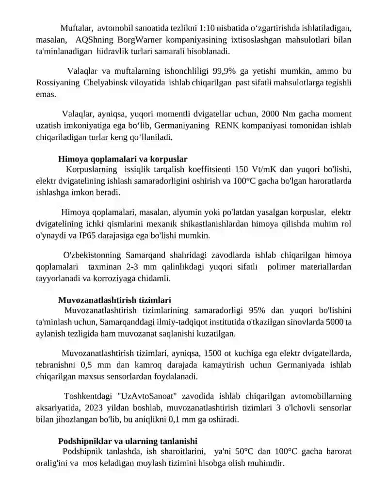 Elektr yuritma mexanik qismini tashkil etuvchi mexanik elementlar va ularning asosiy xususiyatlari 3