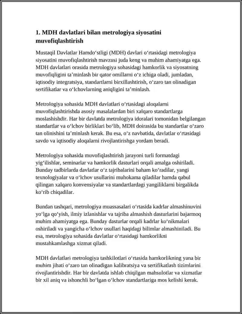 MUSTAQIL DAVLATLAR HAMDOSTLIGI DAVLATLAR BILAN METROLOGIYA SOHASIDA ALOQALAR 3