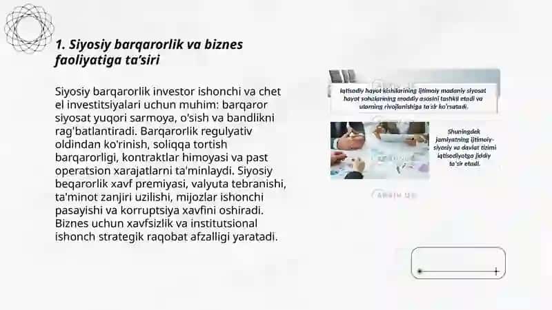 Siyosiy vaziyatning biznesga ta’sirini baholash 3